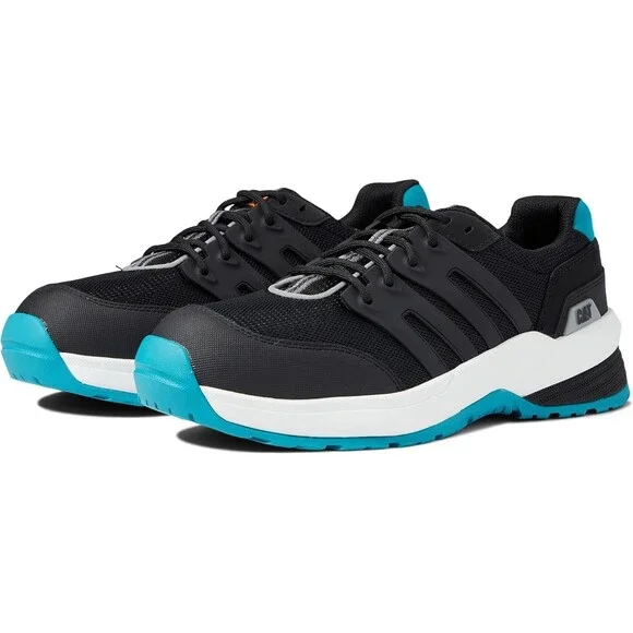 CAT Streamline 2.0 P91357-001 Women's 8.5 Black Teal Comp Toe Work Shoes HAWK560
